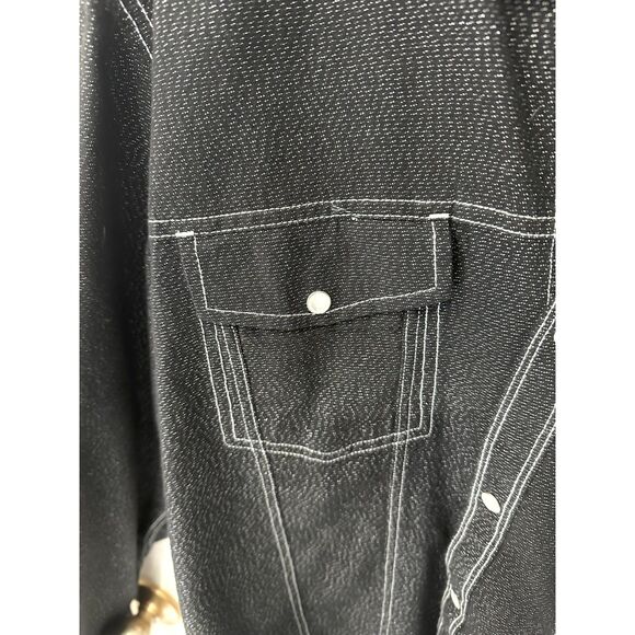 Men's Medium Long Sleeve Button Down Black Shirt - Picture 4 of 4